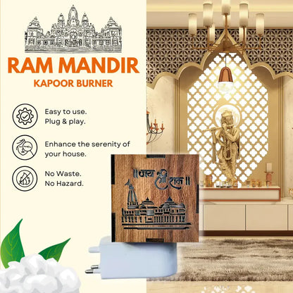 3-in-1 Ram Mandir Electric Aroma Burner & Night Lamp | Kapoor Burner