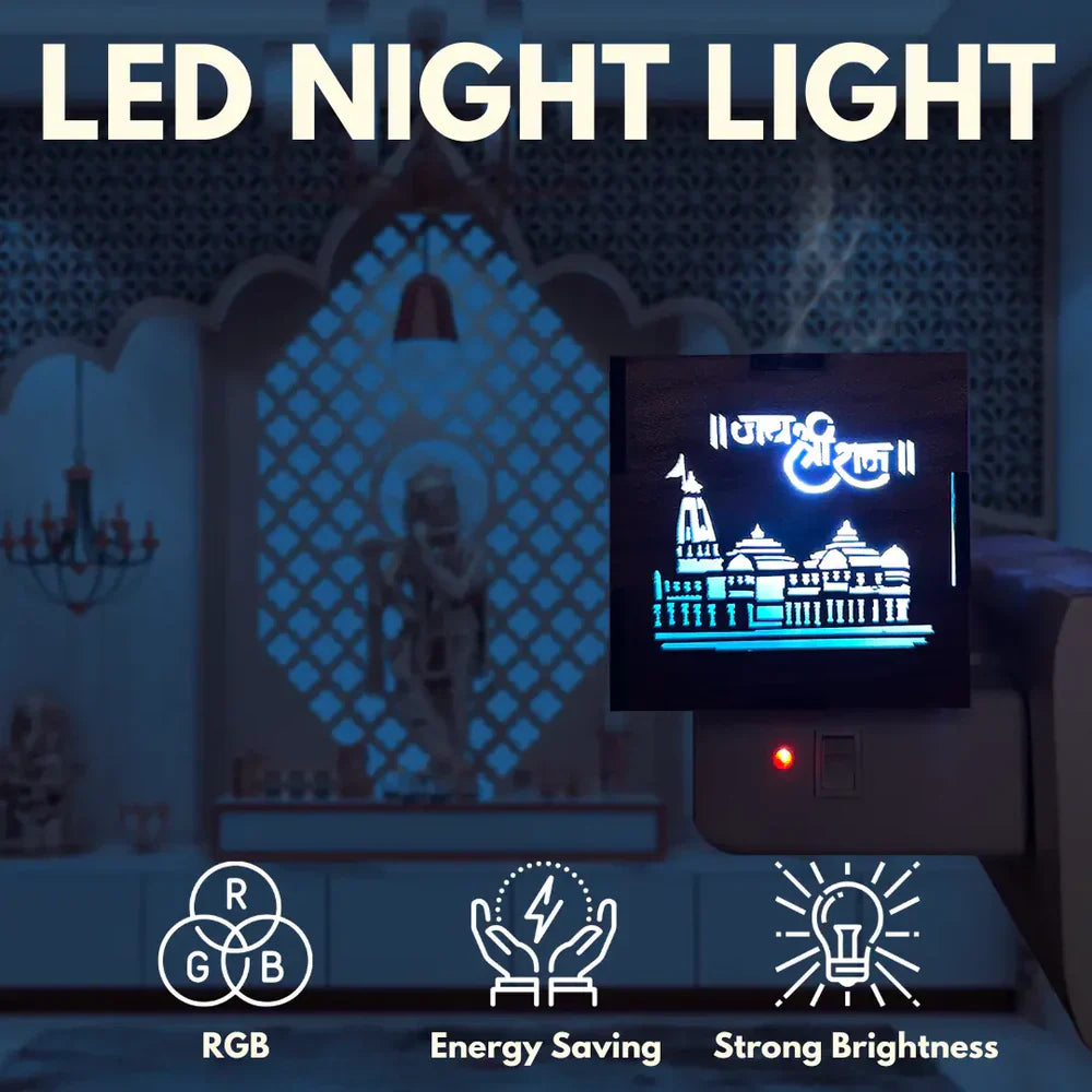 3-in-1 Ram Mandir Electric Aroma Burner & Night Lamp | Kapoor Burner