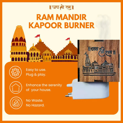 3-in-1 Ram Mandir Electric Aroma Burner & Night Lamp | Kapoor Burner